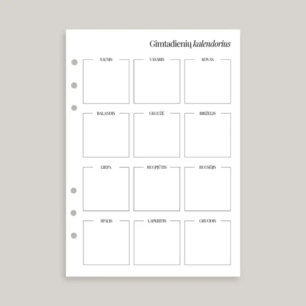 mokytojo-planuoklis-gimtadieniu-kalendorius Mokytojo planuoklio gimtadienių kalendoriaus puslapis 12 mėnesių.