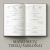 mano-metu-tikslu-sablonai-asmeninio-augimo-planuoklis Asmeninio augimo planuoklio vidinis puslapis su „Mano metų tikslas“ šablonais, veiksmų planu ir laiko rėmais.